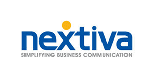Nextiva logo with business communication slogan.