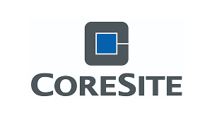 CoreSite logo with geometric design.
